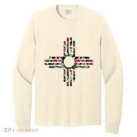 New Mexico State Zia Symbol Floral Print By Mcma Long Sleeve Shirt thumb 0
