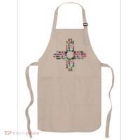 New Mexico State Zia Symbol Floral Print By Mcma Apron thumb 0