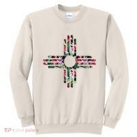 New Mexico State Zia Symbol Floral Print By Mcma Sweatshirt thumb 0