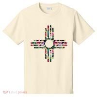 New Mexico State Zia Symbol Floral Print By Mcma T-Shirt thumb 0