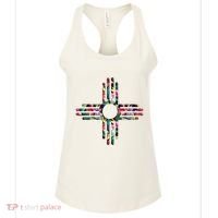 New Mexico State Zia Symbol Floral Print By Mcma Women's Tank Top thumb 0