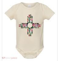 New Mexico State Zia Symbol Floral Print By Mcma Baby Bodysuit thumb 0