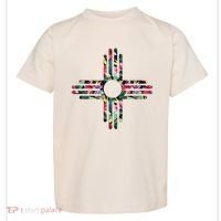 New Mexico State Zia Symbol Floral Print By Mcma Toddler T-Shirt thumb 0