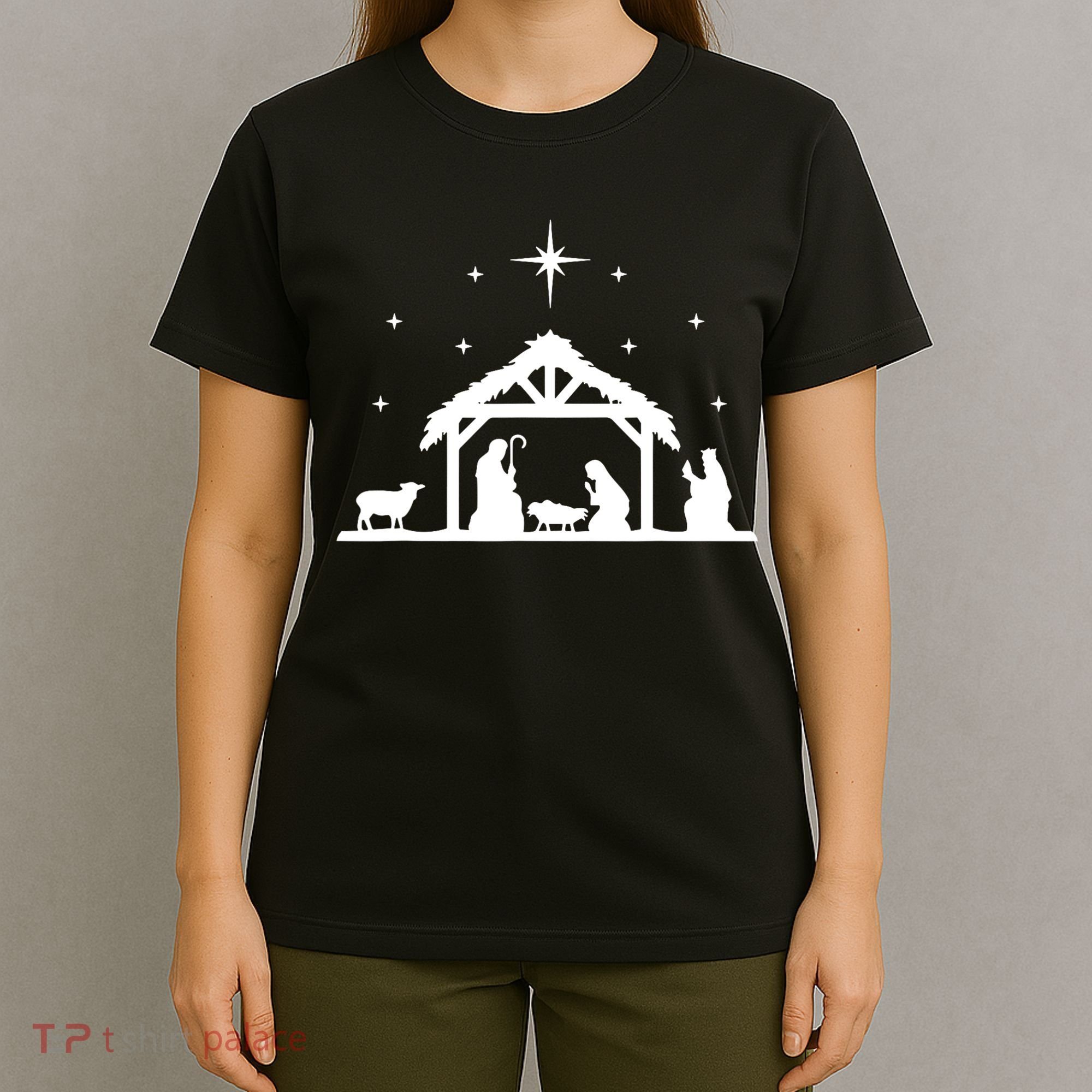 Nativity Manger Scene Baby Jesus Birth Of Christ Christmas T-Shirt