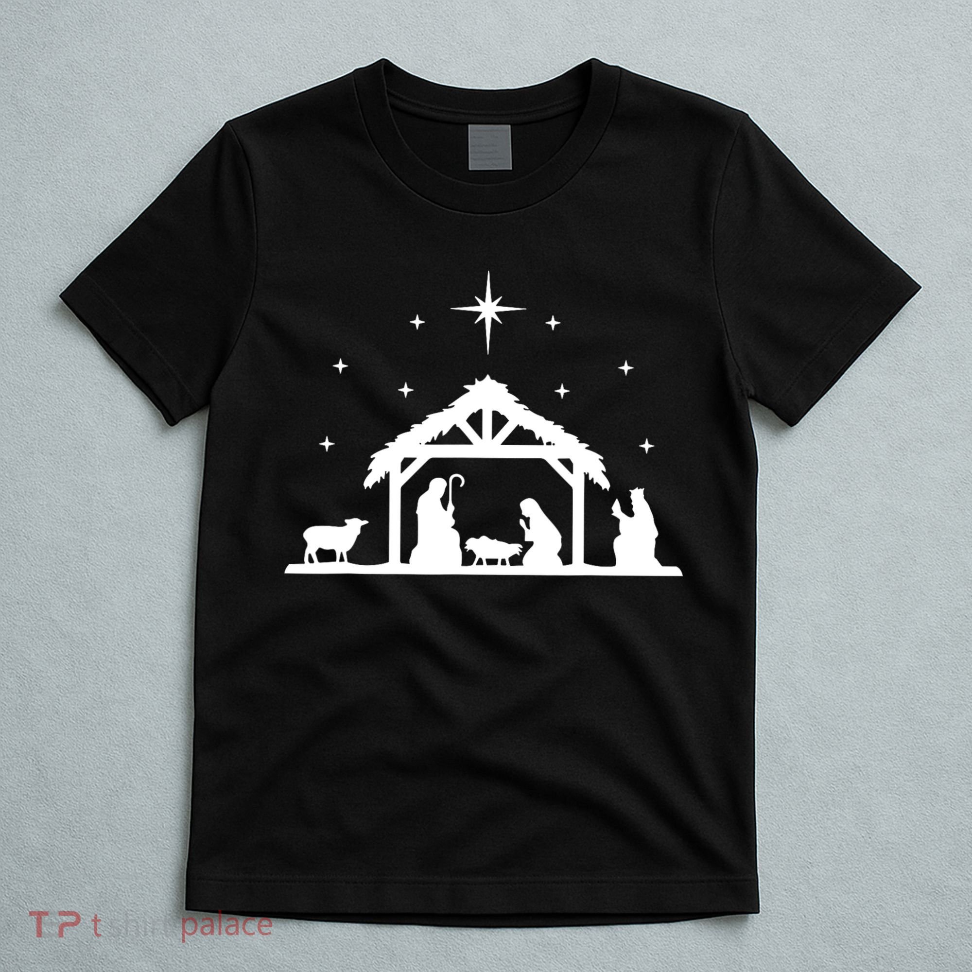 Nativity Manger Scene Baby Jesus Birth Of Christ Christmas T-Shirt