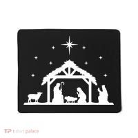 Nativity Manger Scene Baby Jesus Birth Of Christ Christmas Mousepad thumb 0