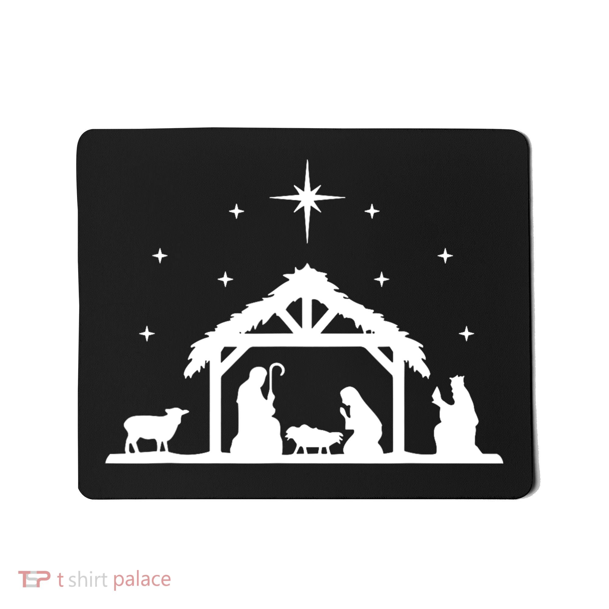 Nativity Manger Scene Baby Jesus Birth Of Christ Christmas Mousepad