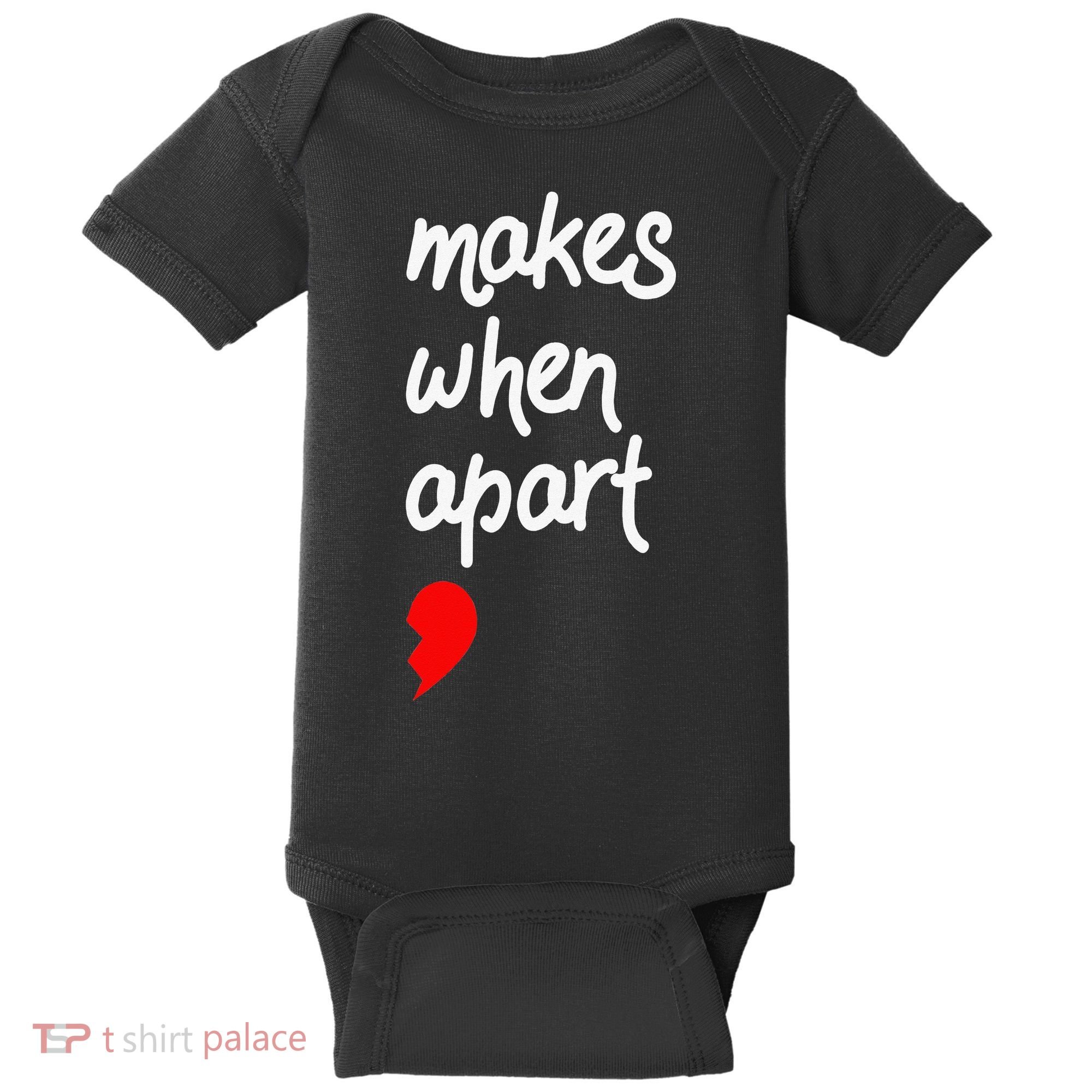 Nothing Makes Sense When We're Apart Cute Couple Matching Baby Bodysuit
