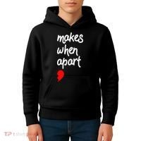 Nothing Makes Sense When We're Apart Cute Couple Matching Kids Hoodie thumb 4
