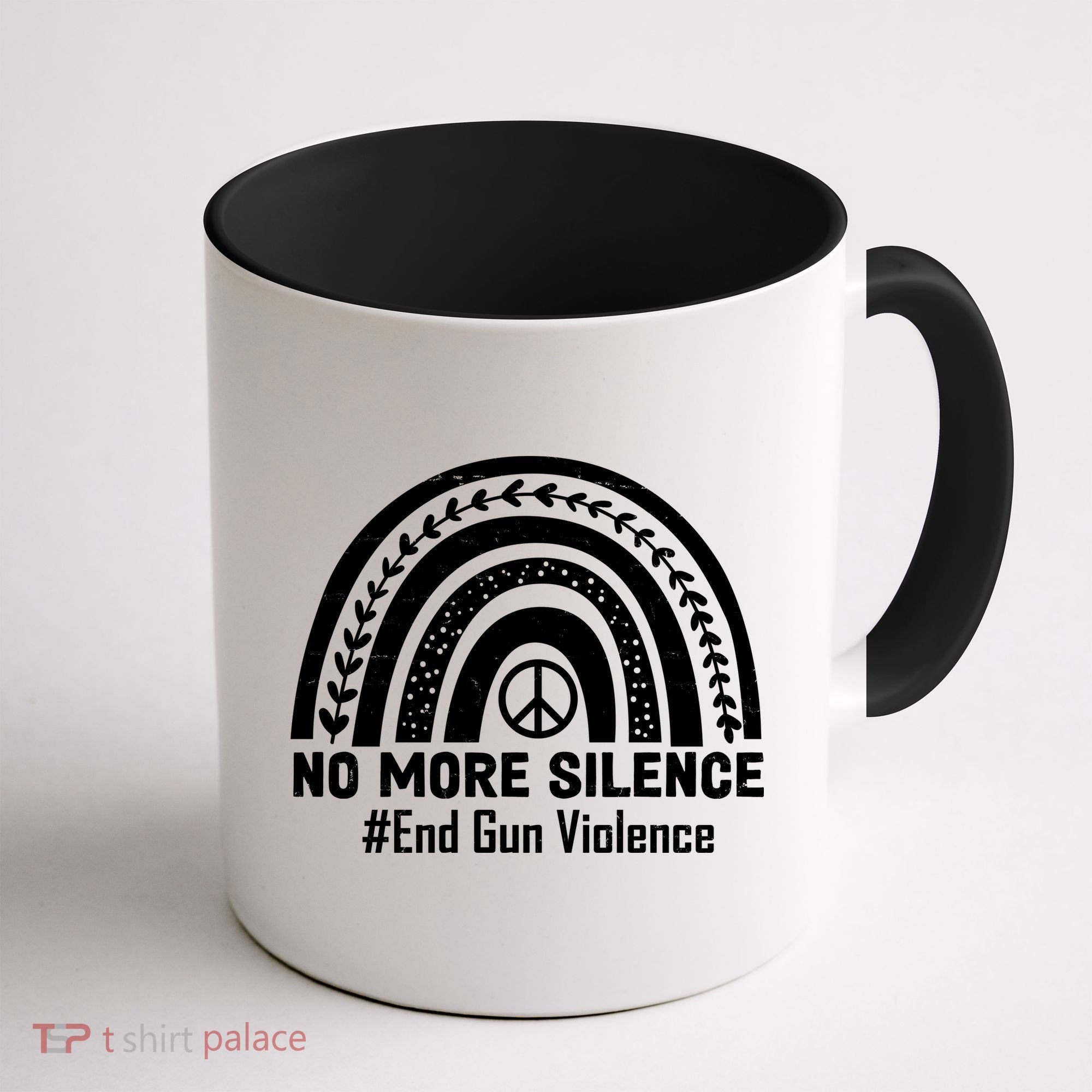 No More Silence End Gun Violence Peace Rainbow Coffee Mug