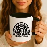 No More Silence End Gun Violence Peace Rainbow Coffee Mug thumb 3