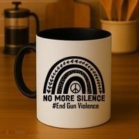 No More Silence End Gun Violence Peace Rainbow Coffee Mug thumb 4
