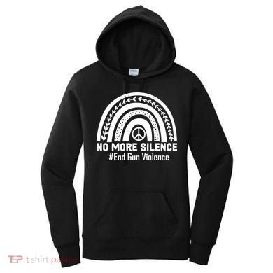 No More Silence End Gun Violence Peace Rainbow Women's Hoodie