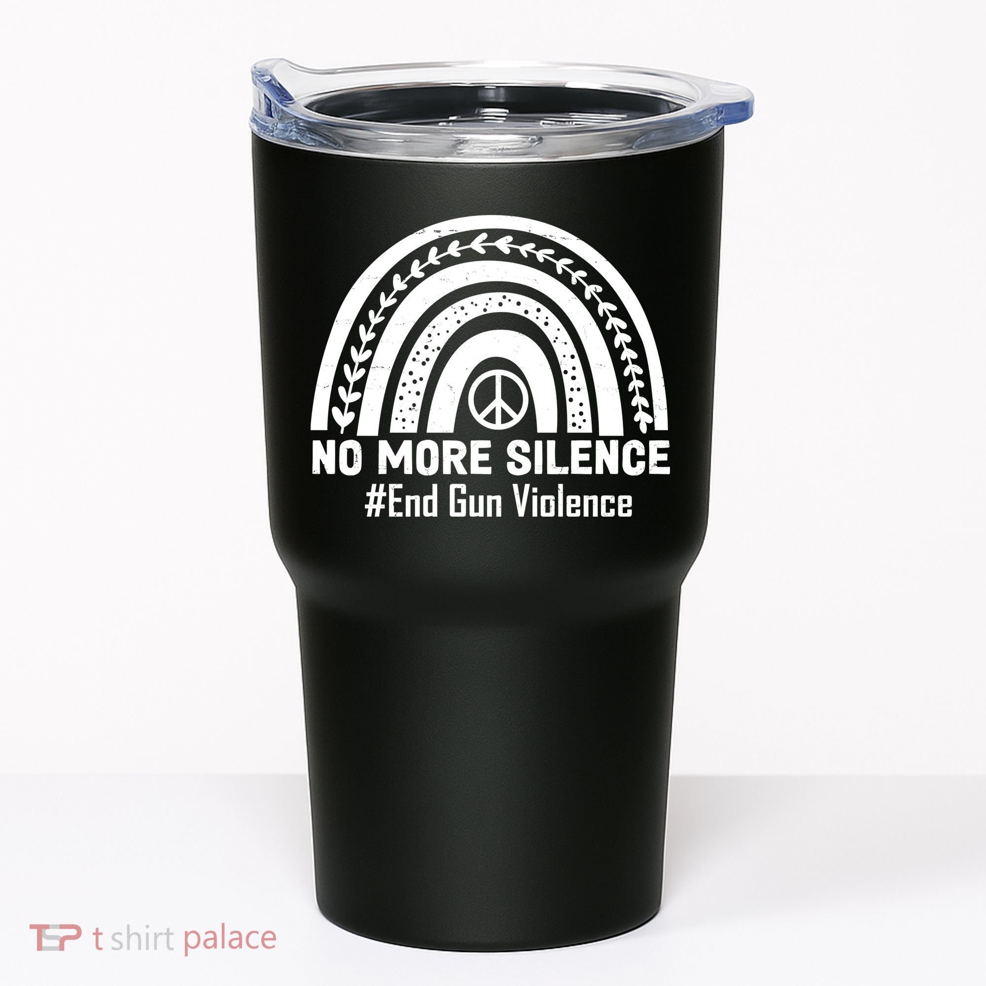 No More Silence End Gun Violence Peace Rainbow Tumbler