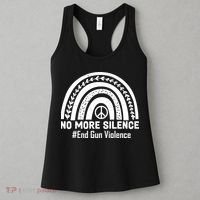 No More Silence End Gun Violence Peace Rainbow Women's Tank Top thumb 3