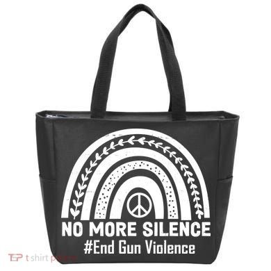 No More Silence End Gun Violence Peace Rainbow Tote Bag