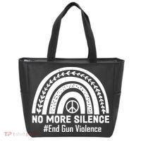 No More Silence End Gun Violence Peace Rainbow Tote Bag thumb 0