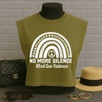 No More Silence End Gun Violence Peace Rainbow Garment-Dyed Women's Muscle Tee thumb 3