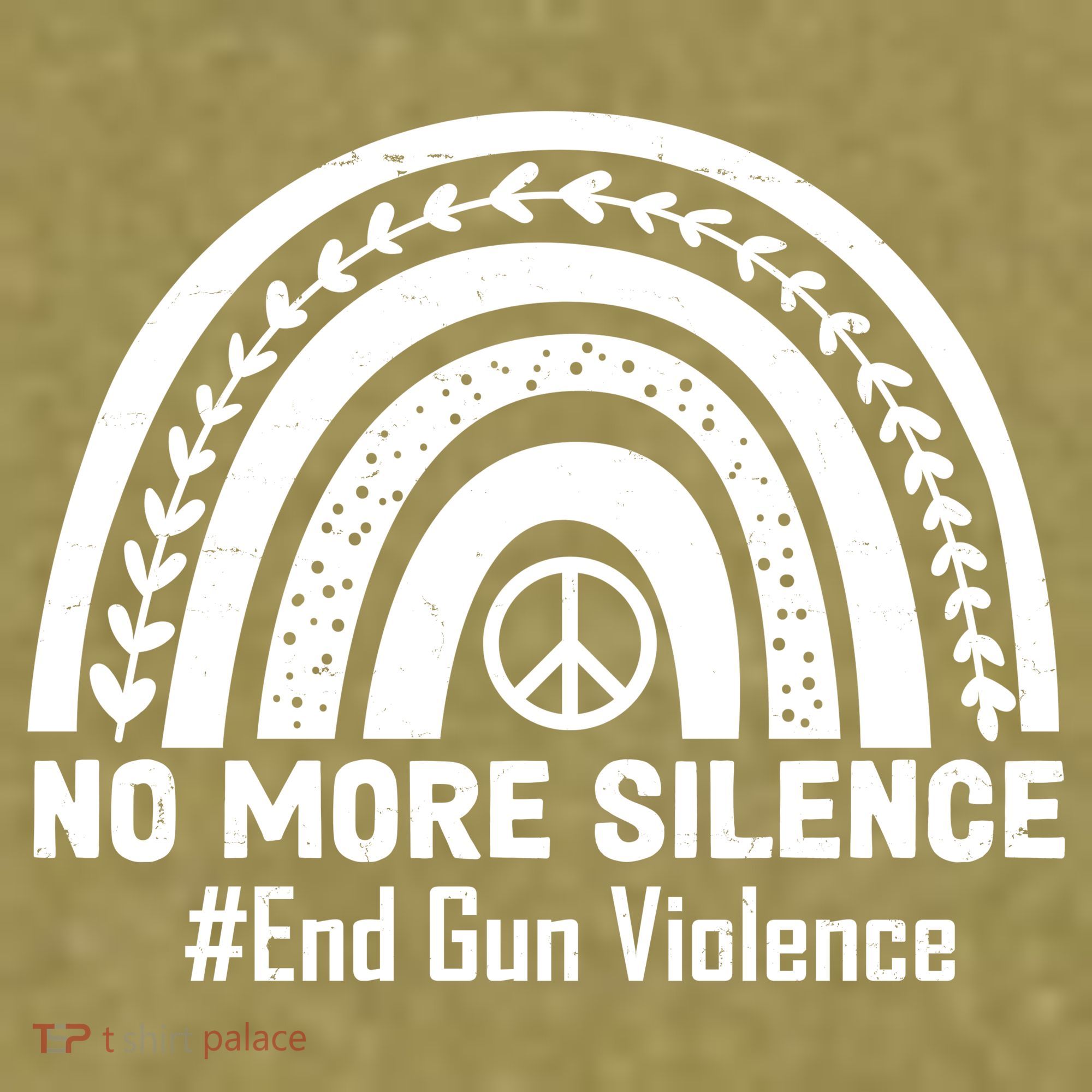 No More Silence End Gun Violence Peace Rainbow Garment-Dyed Women's Muscle Tee