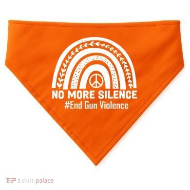 No More Silence End Gun Violence Peace Rainbow USA-Made Doggie Bandana