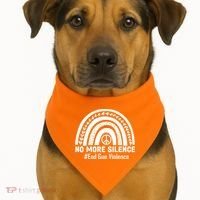 No More Silence End Gun Violence Peace Rainbow USA-Made Doggie Bandana thumb 1