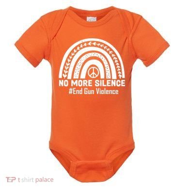 No More Silence End Gun Violence Peace Rainbow Baby Bodysuit