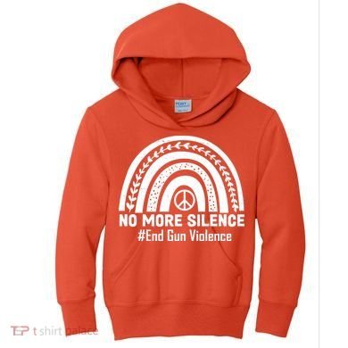 No More Silence End Gun Violence Peace Rainbow Kids Hoodie