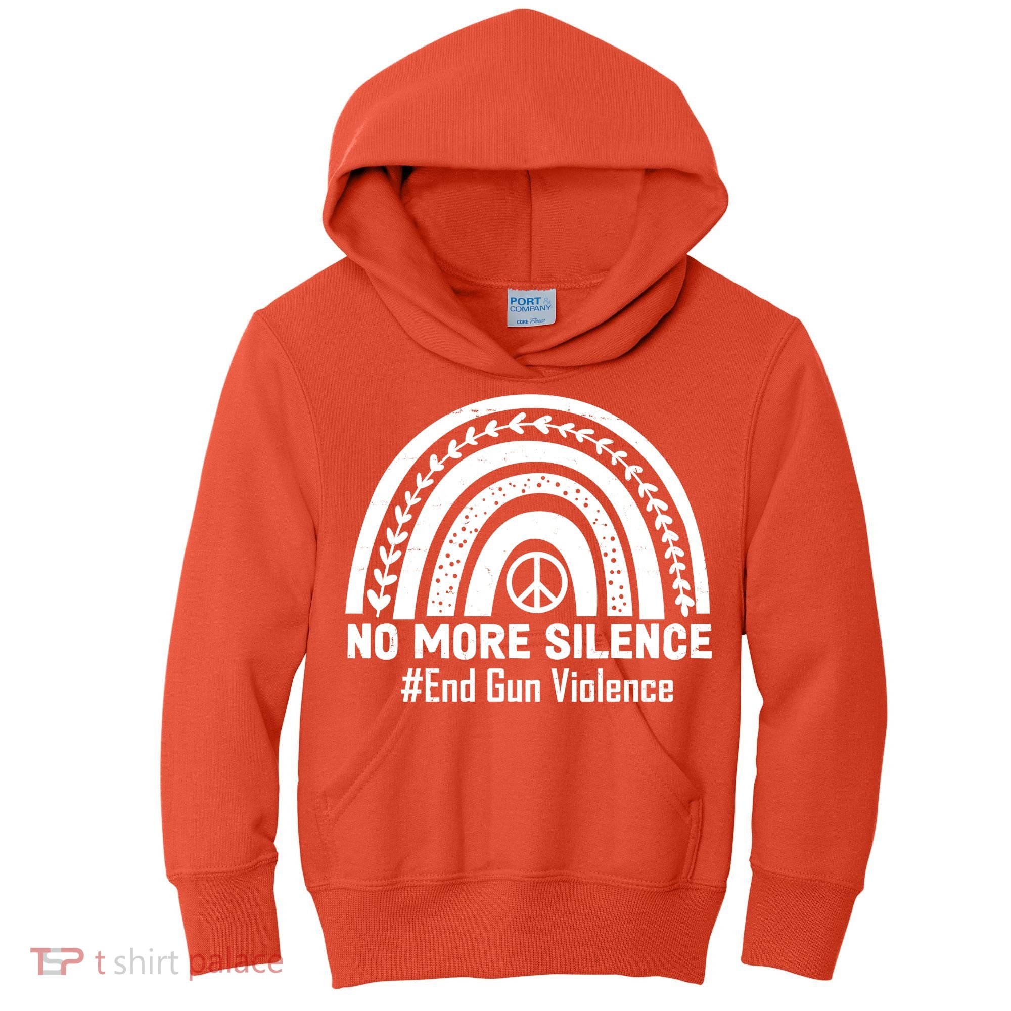No More Silence End Gun Violence Peace Rainbow Kids Hoodie
