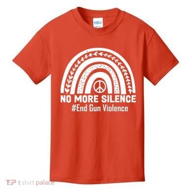 No More Silence End Gun Violence Peace Rainbow Kids T-Shirt