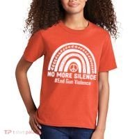 No More Silence End Gun Violence Peace Rainbow Kids T-Shirt thumb 2
