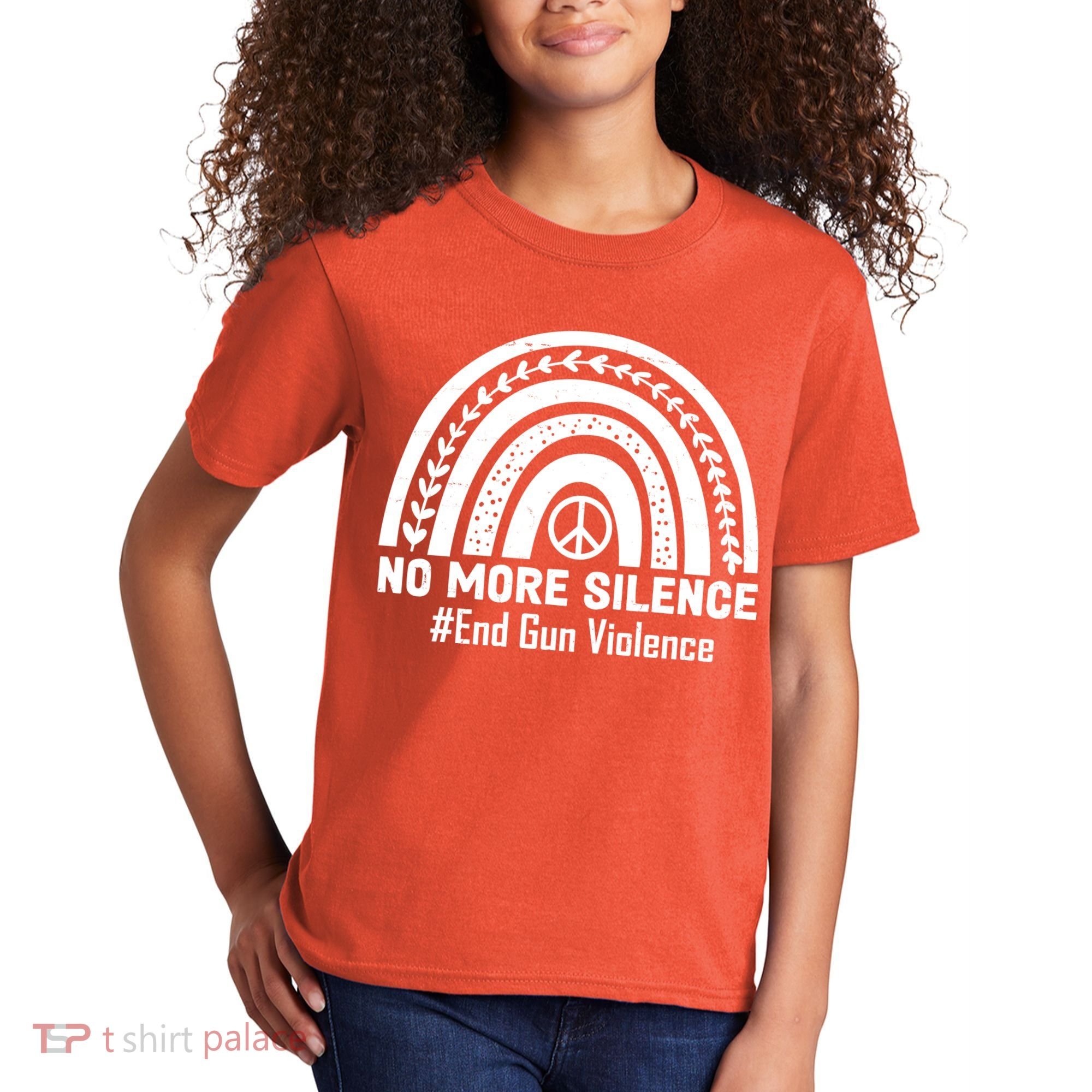 No More Silence End Gun Violence Peace Rainbow Kids T-Shirt