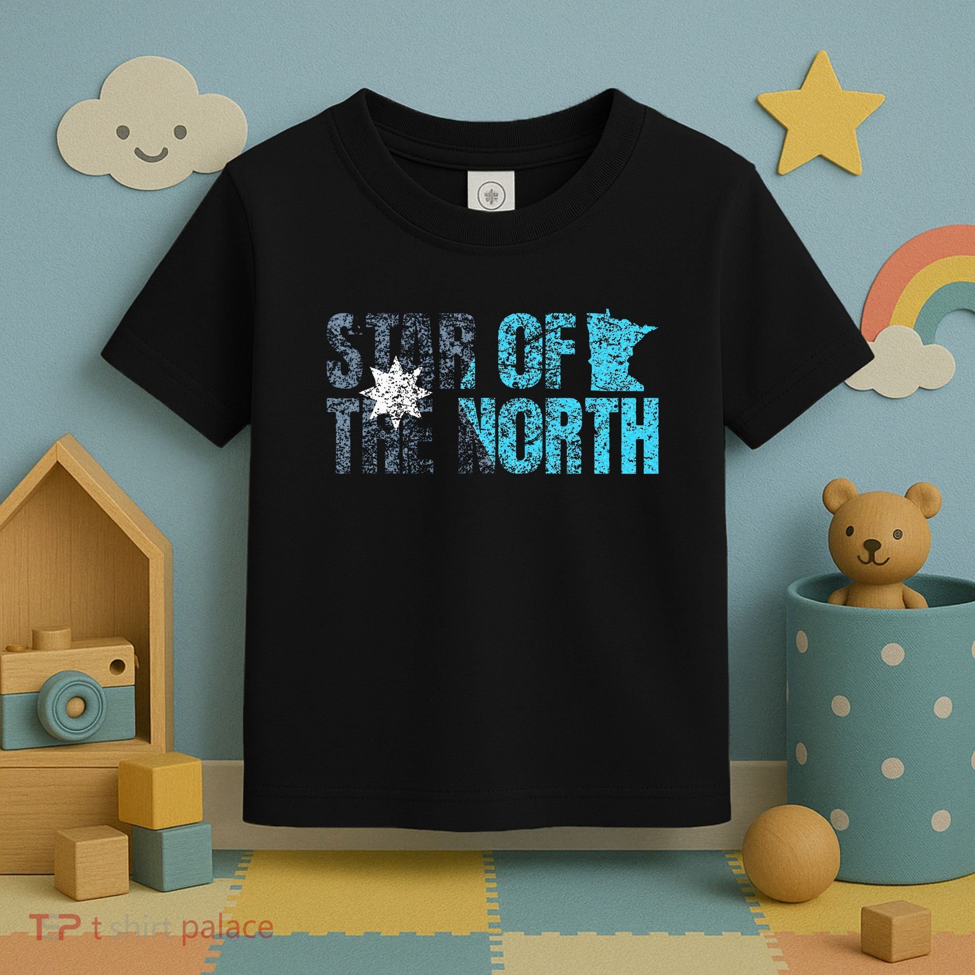 New Minnesota State Flag Mn Star Of The North Map Toddler T-Shirt