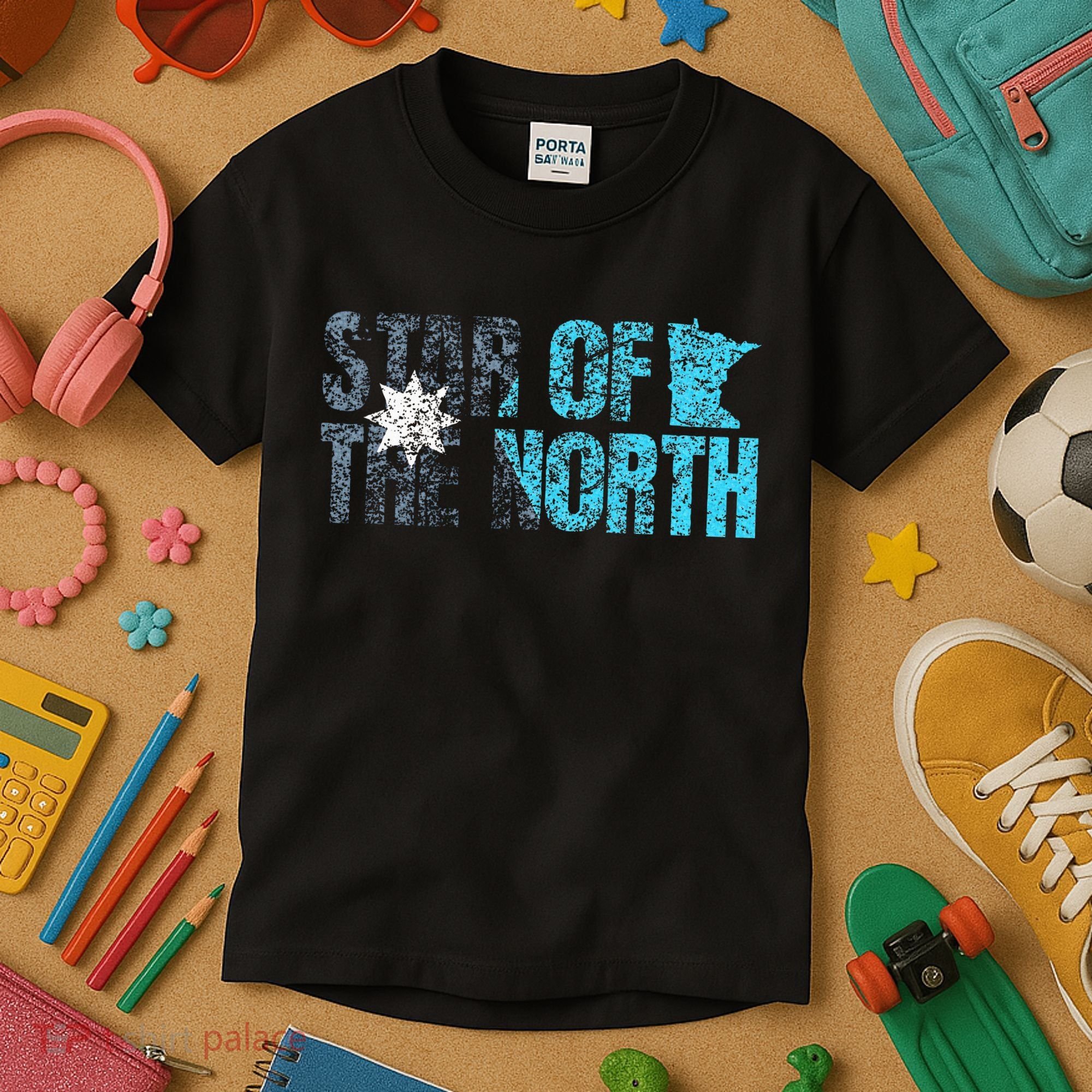 New Minnesota State Flag Mn Star Of The North Map Kids T-Shirt