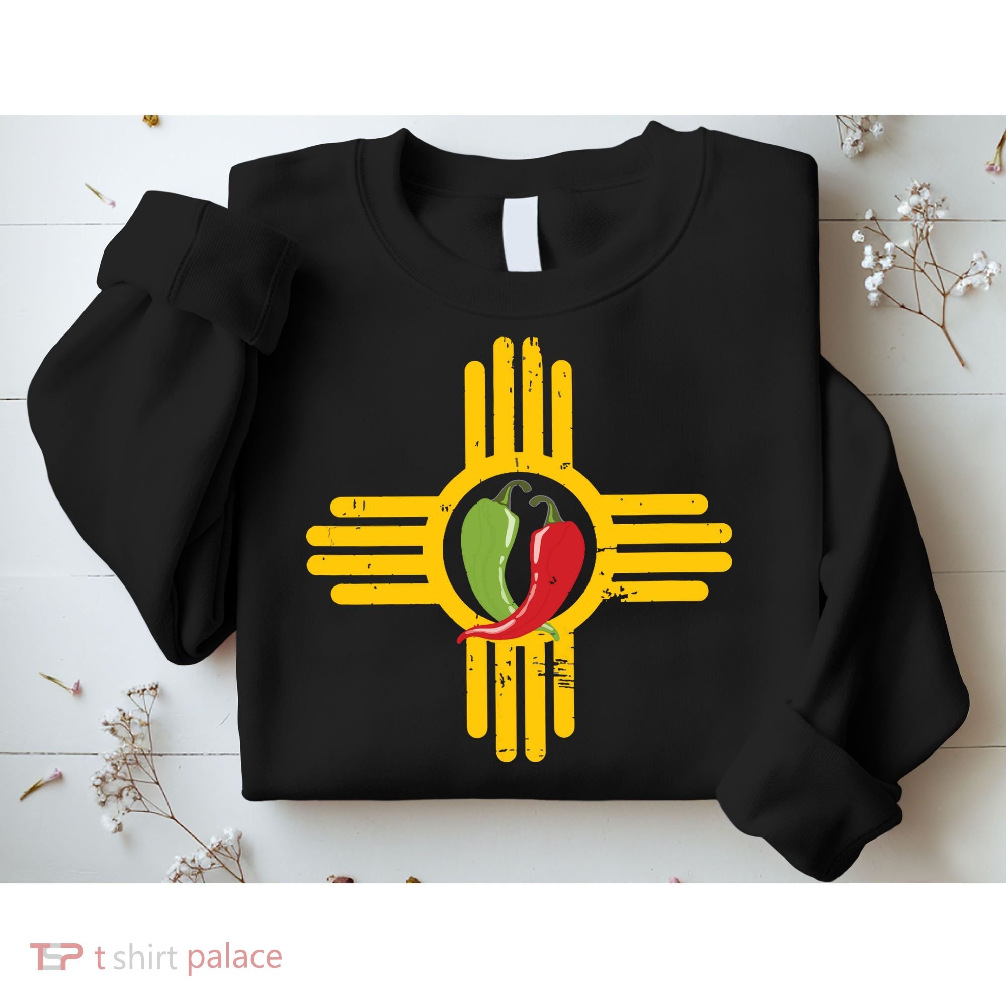 New Mexico Southwest Zia With Red And Green Chile Sweatshirt