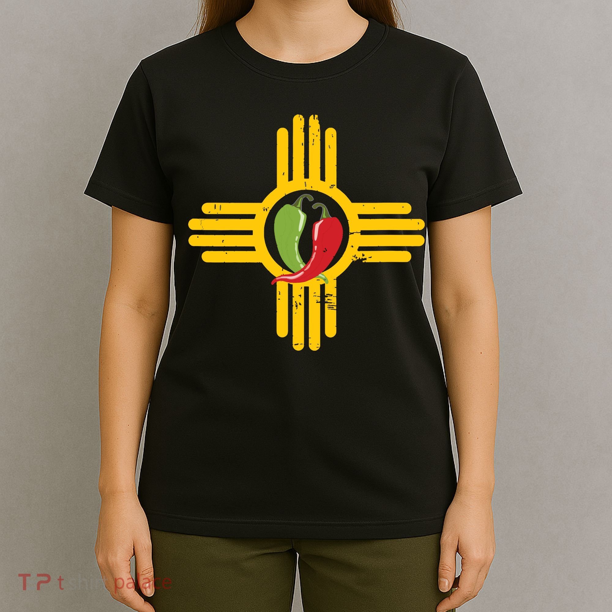 New Mexico Southwest Zia With Red And Green Chile T-Shirt