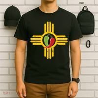 New Mexico Southwest Zia With Red And Green Chile T-Shirt thumb 6