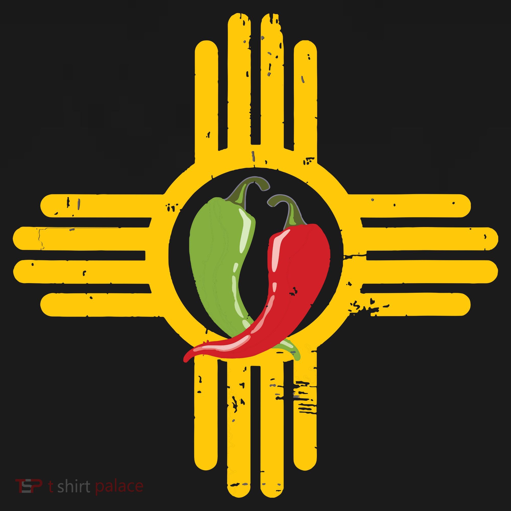 New Mexico Southwest Zia With Red And Green Chile Polo