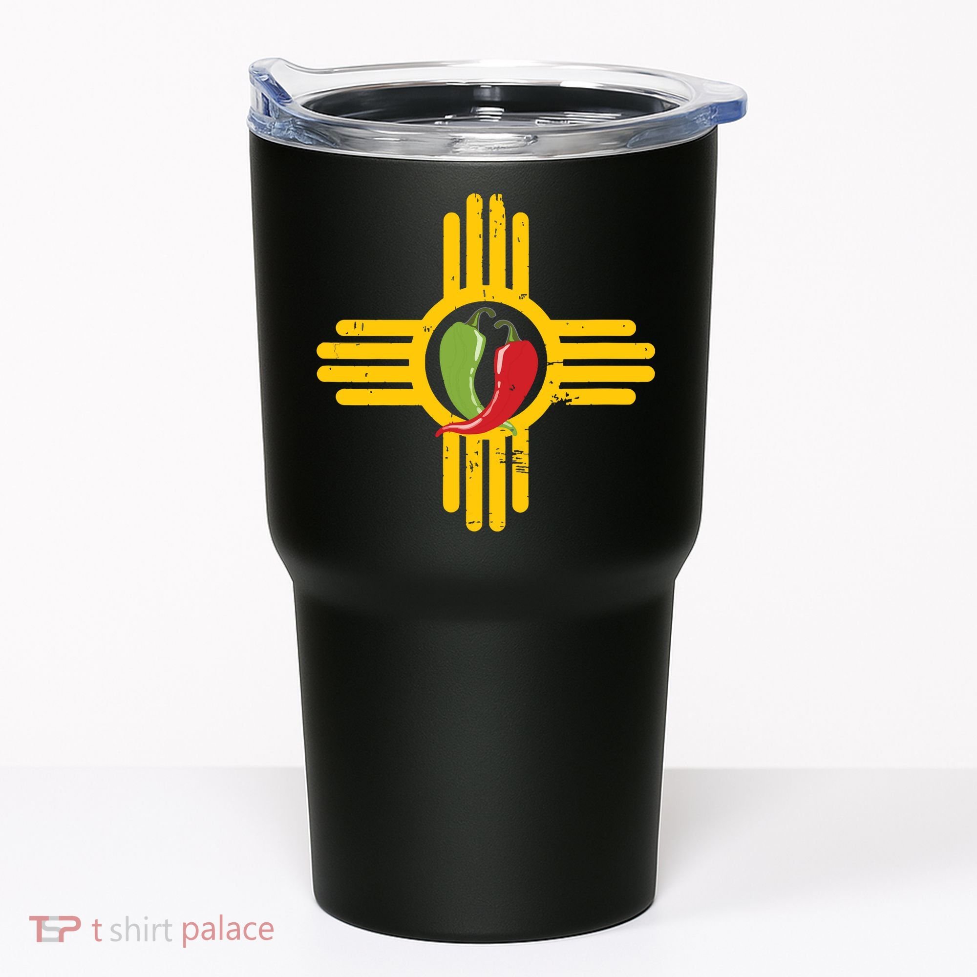 New Mexico Southwest Zia With Red And Green Chile Tumbler