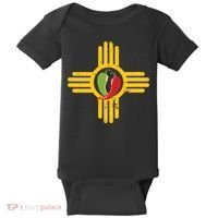 New Mexico Southwest Zia With Red And Green Chile Baby Bodysuit thumb 0