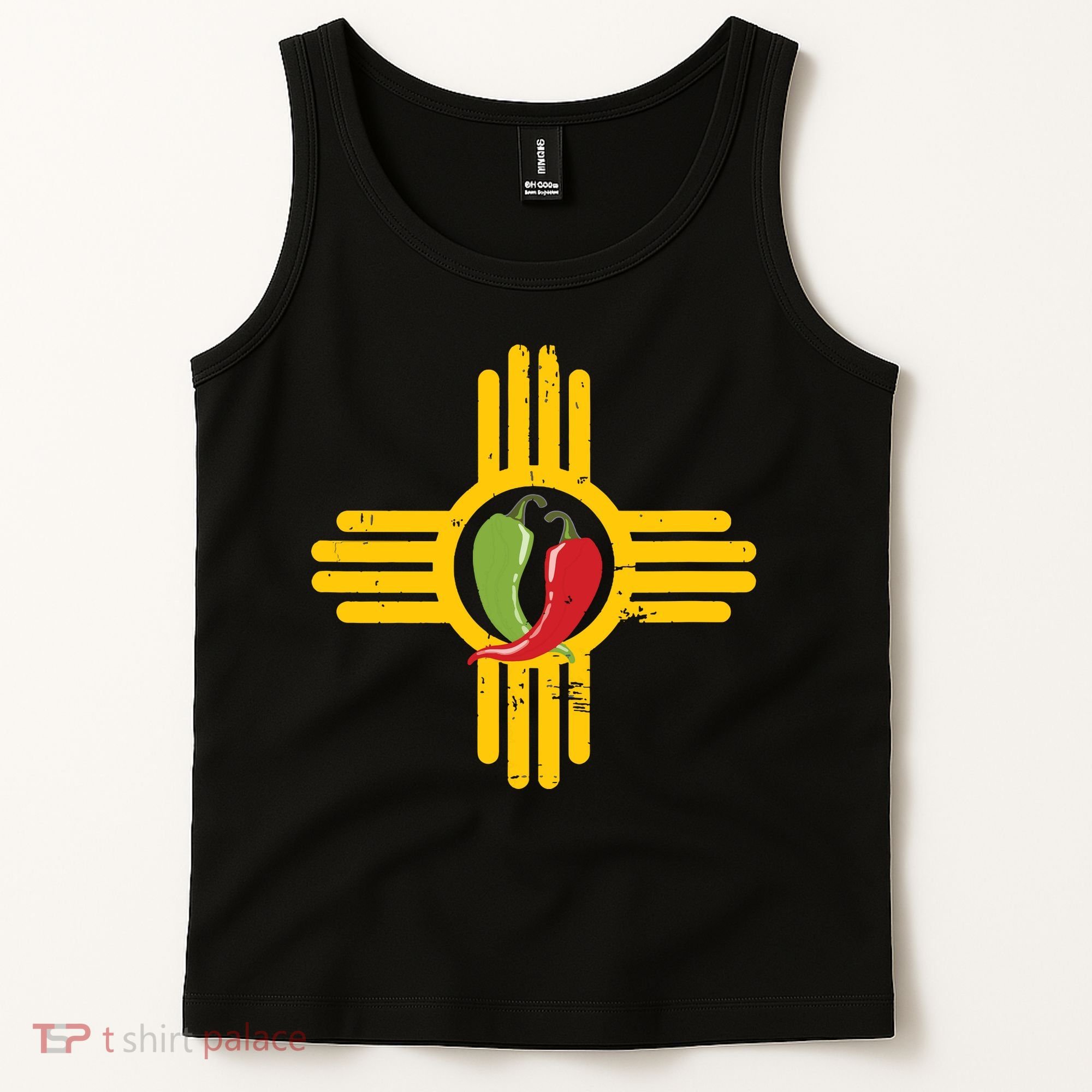 New Mexico Southwest Zia With Red And Green Chile Tank Top