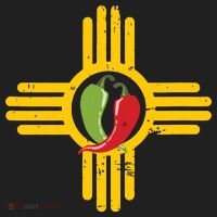 New Mexico Southwest Zia With Red And Green Chile Golf Towel thumb 3