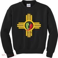 New Mexico Southwest Zia With Red And Green Chile Kids Sweatshirt thumb 0