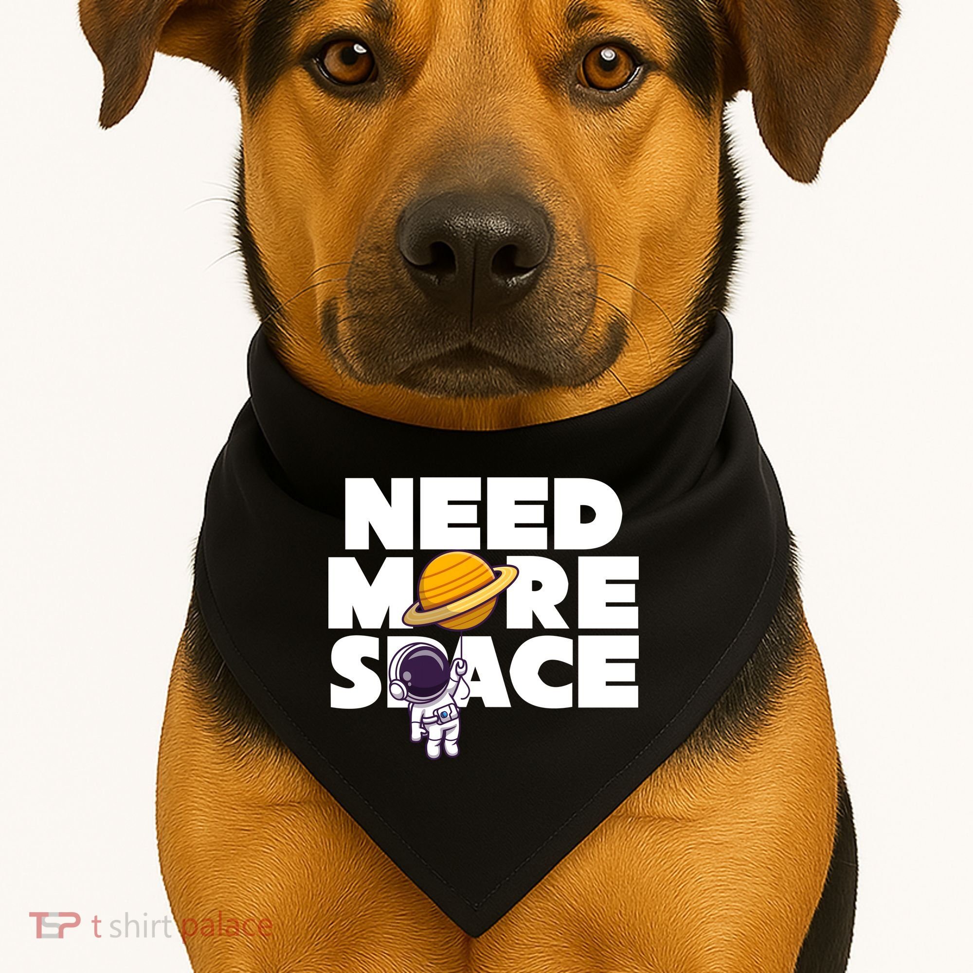 Need More Space Funny Astronaut USA-Made Doggie Bandana