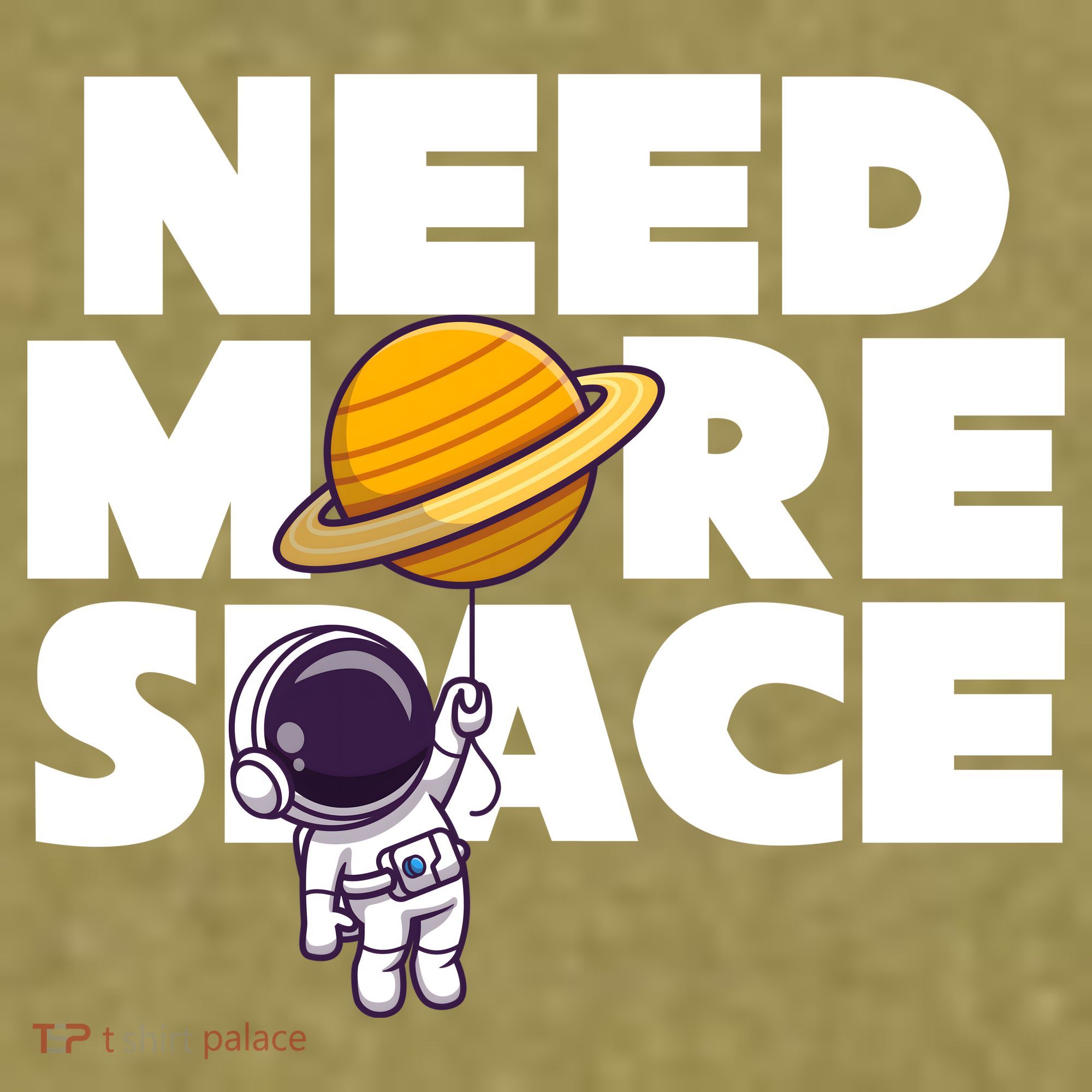 Need More Space Funny Astronaut Garment-Dyed Women's Muscle Tee