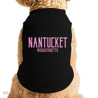 Nantucket Massachusetts Text Print Doggie Tank thumb 0