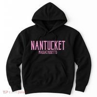 Nantucket Massachusetts Text Print Hoodie thumb 0