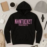 Nantucket Massachusetts Text Print Hoodie thumb 3