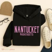 Nantucket Massachusetts Text Print Hoodie thumb 4