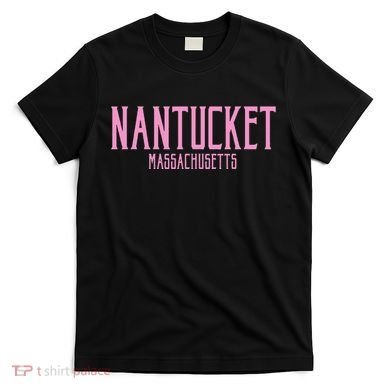 Nantucket Massachusetts Text Print T-Shirt