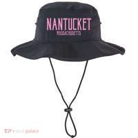 Nantucket Massachusetts Text Print Bucket Hat thumb 0